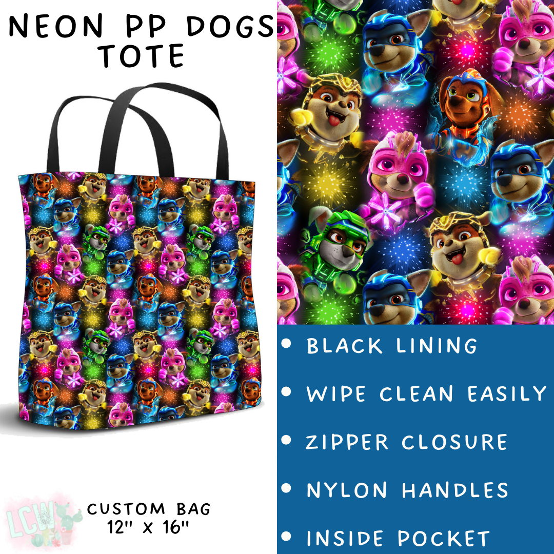 Batch #247 - Cool Characters 6 - Closes 12/2 - ETA late Jan - Neon PP Dogs Tote