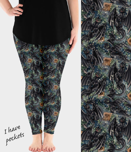 RTS - Night Dragon Leggings w/ Pockets