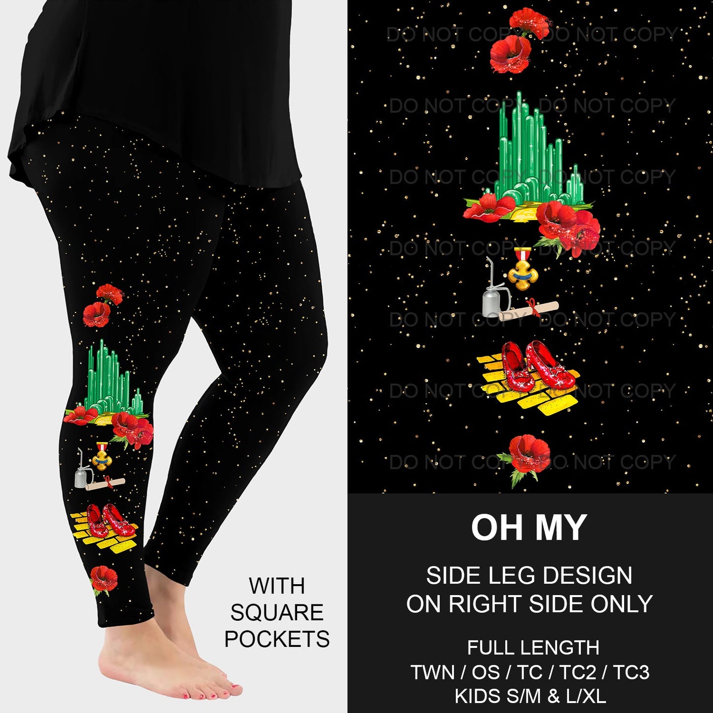 B198 - Preorder Oh My Side Design Leggings w/ Pockets (Closes 12/08. ETA early Feb.)