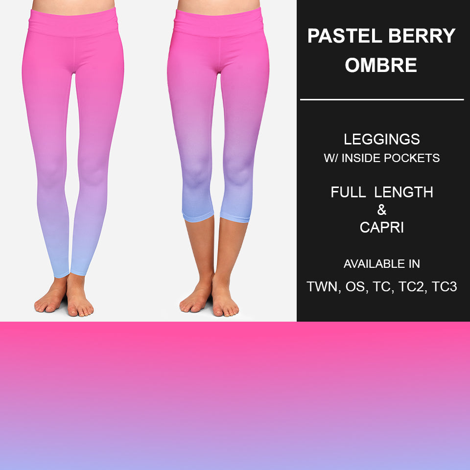 RTS - Pastel Berry Ombre Leggings w/ Pockets