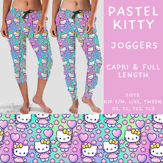 Batch #247 - Cool Characters 6 - Closes 12/2 - ETA late Jan - Pastel Kitty Full and Capri Length Joggers