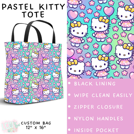 Batch #247 - Cool Characters 6 - Closes 12/2 - ETA late Jan - Pastel Kitty Tote