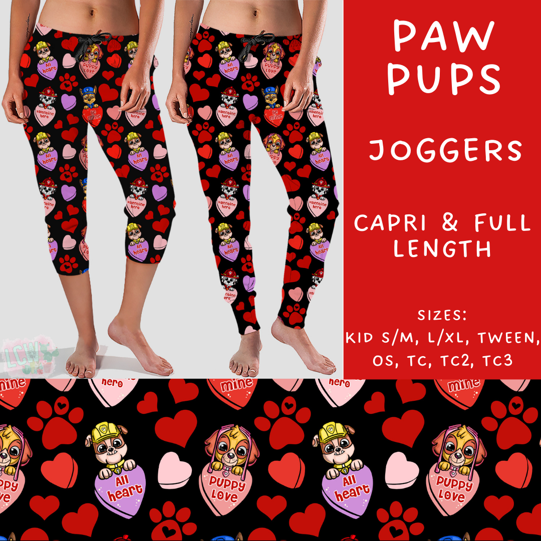 Batch #253 - Valentine Characters - Closes 12/13 - ETA mid/late Jan - Paw Pups Full and Capri Length Joggers