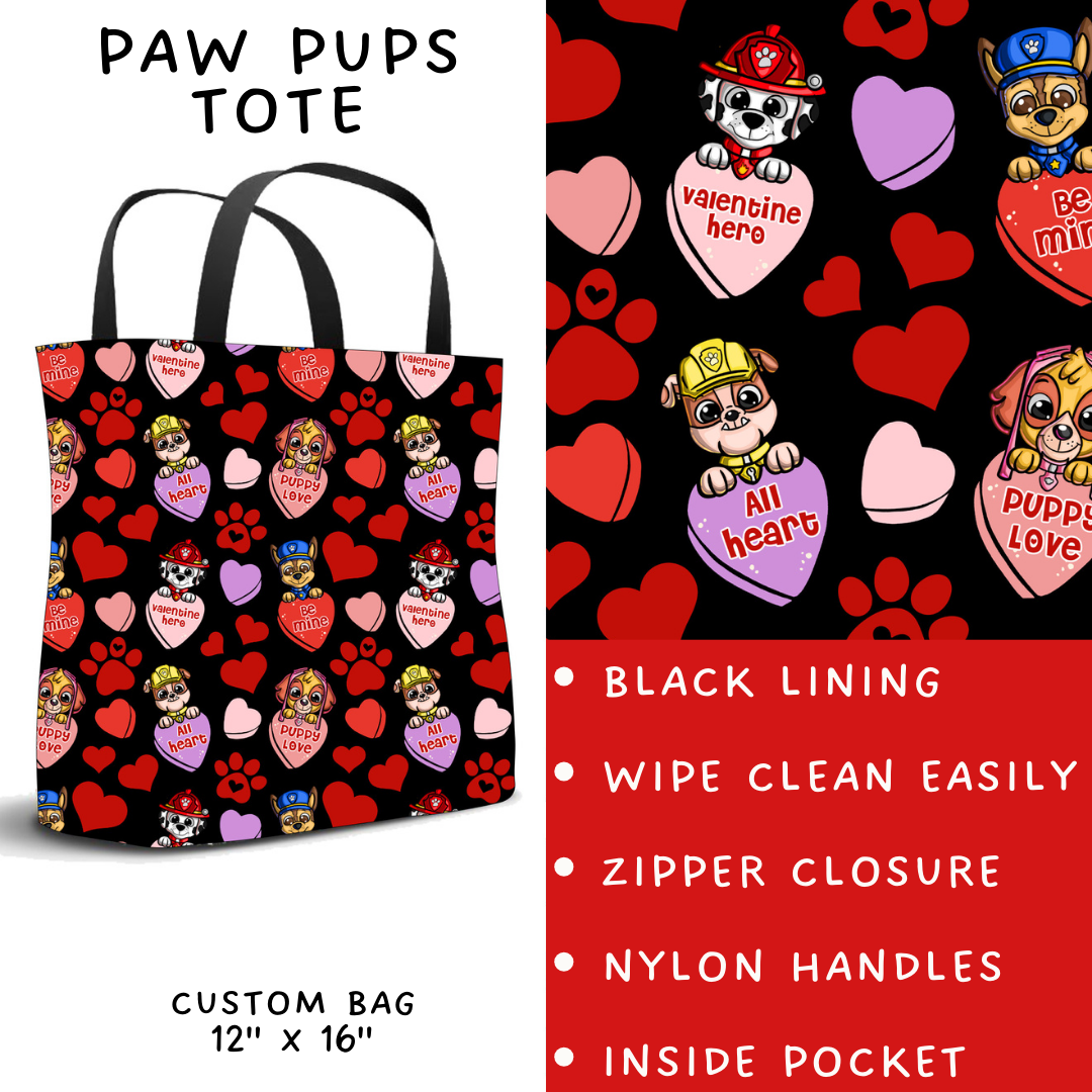 Batch #253 - Valentine Characters - Closes 12/13 - ETA mid/late Jan - Paw Pups Tote