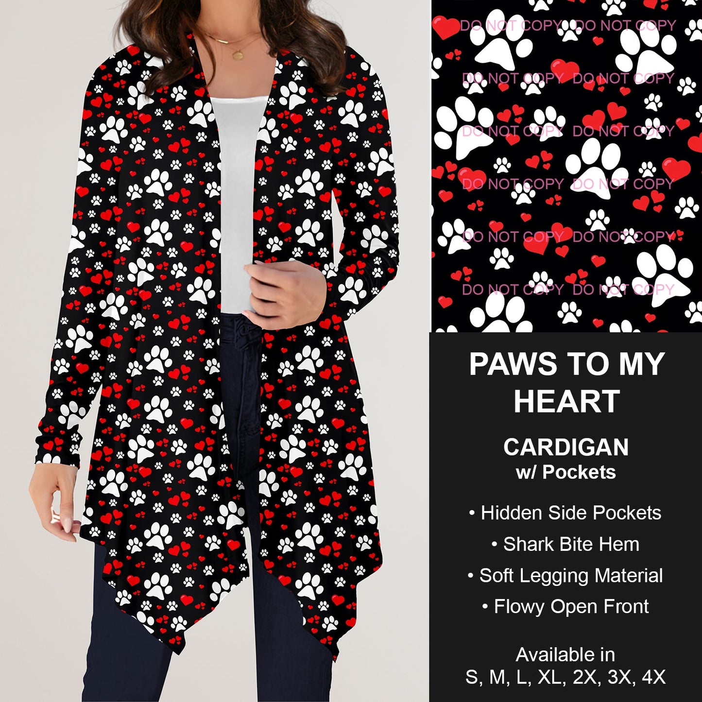 B197 Preorder - Paws to My Heart Cardigan w/ Pockets (Closes 12/01. ETA: late Jan.)