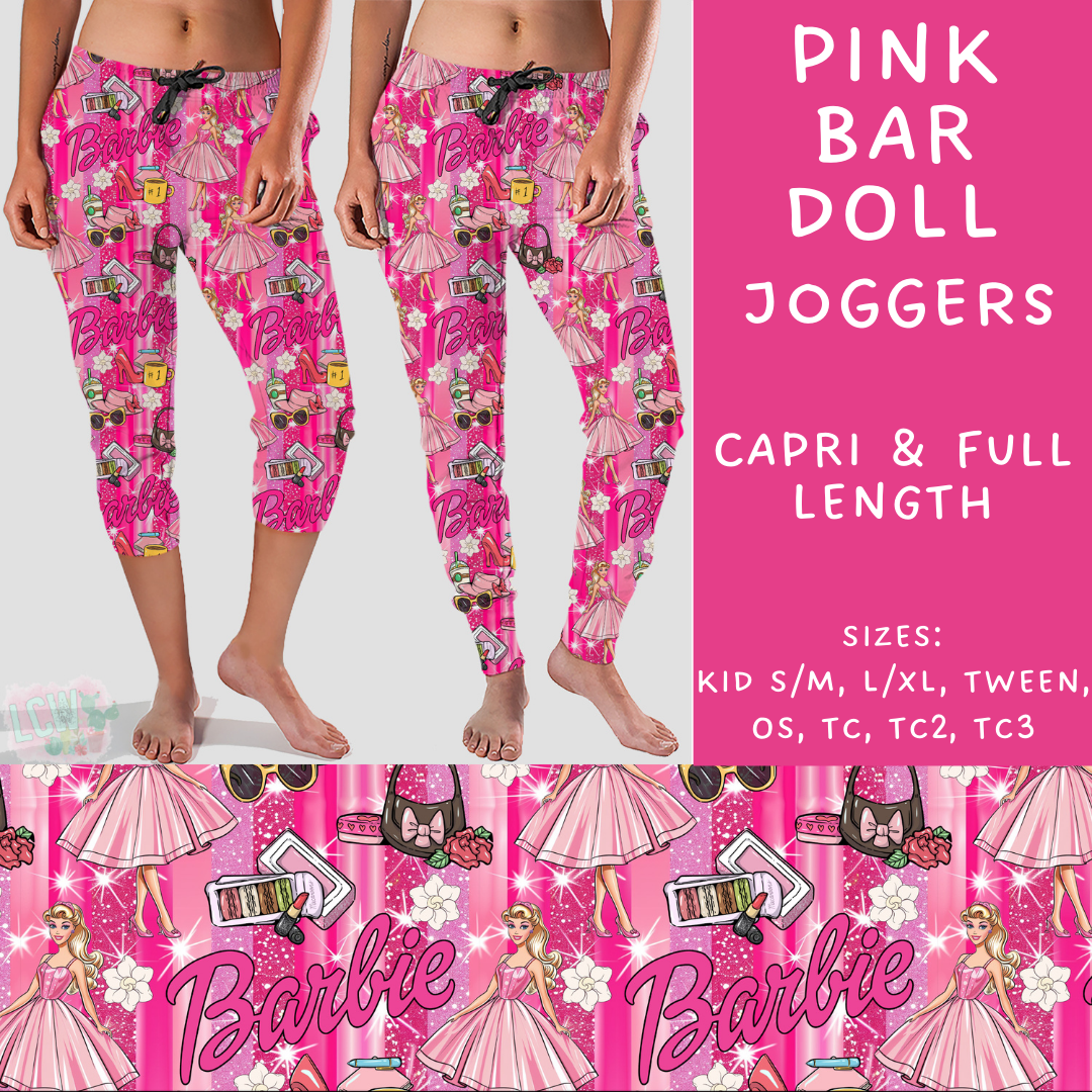 Batch #247 - Cool Characters 6 - Closes 12/2 - ETA late Jan - Pink Bar Doll Full and Capri Length Joggers