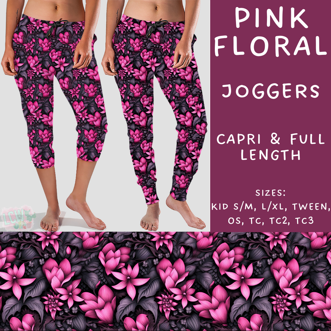 Batch #249 - October Request Run - Closes 12/6 - ETA late Jan - Pink Floral Full and Capri Length Joggers