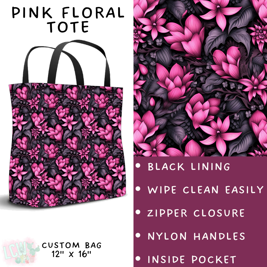 Batch #249 - October Request Run - Closes 12/6 - ETA late Jan - Pink Floral Tote