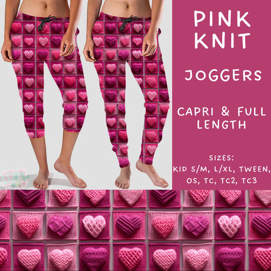 Batch #252 - Valentines Day - Closes 12/11 - ETA late Jan - Pink Knit Full and Capri Length Joggers