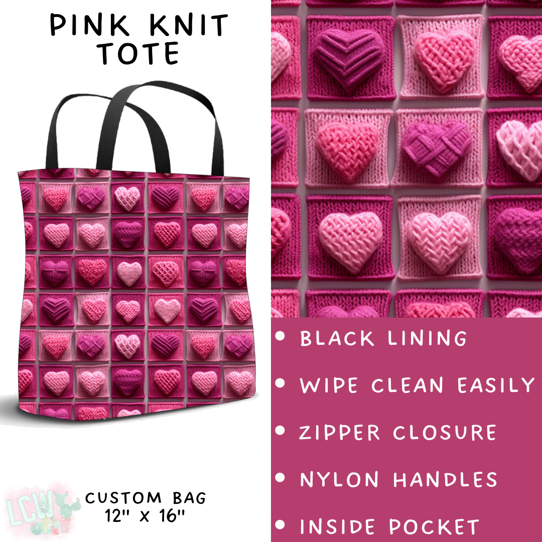 Batch #252 - Valentines Day - Closes 12/11 - ETA late Jan - Pink Knit Tote