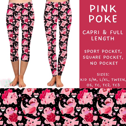 Batch #253 - Valentine Characters - Closes 12/13 - ETA mid/late Jan - Pink Poke Full and Capri Length Leggings