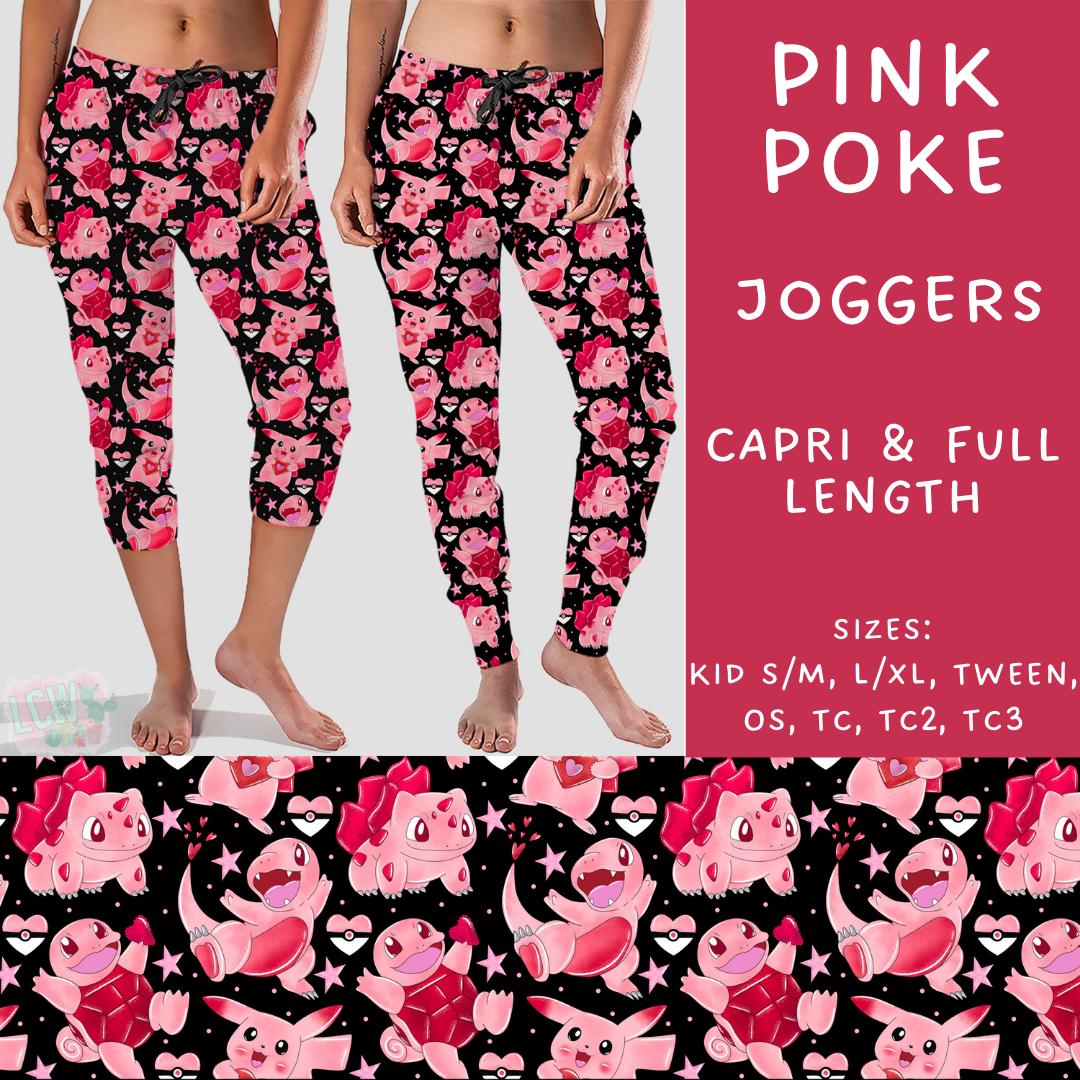 Batch #253 - Valentine Characters - Closes 12/13 - ETA mid/late Jan - Pink Poke Full and Capri Length Joggers