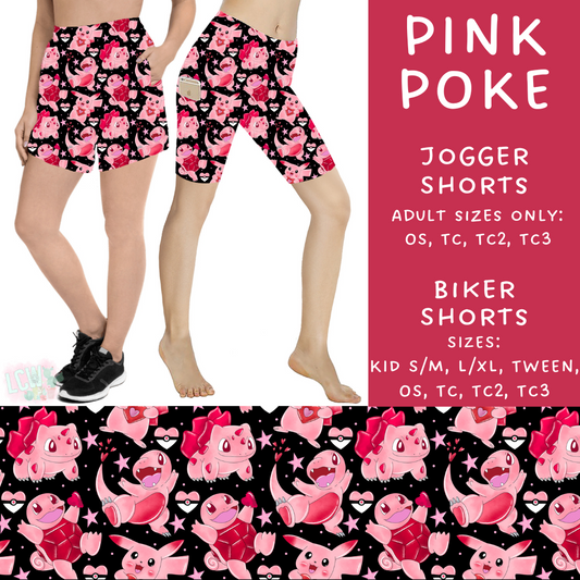 Batch #253 - Valentine Characters - Closes 12/13 - ETA mid/late Jan - Pink Poke Biker & Jogger Shorts