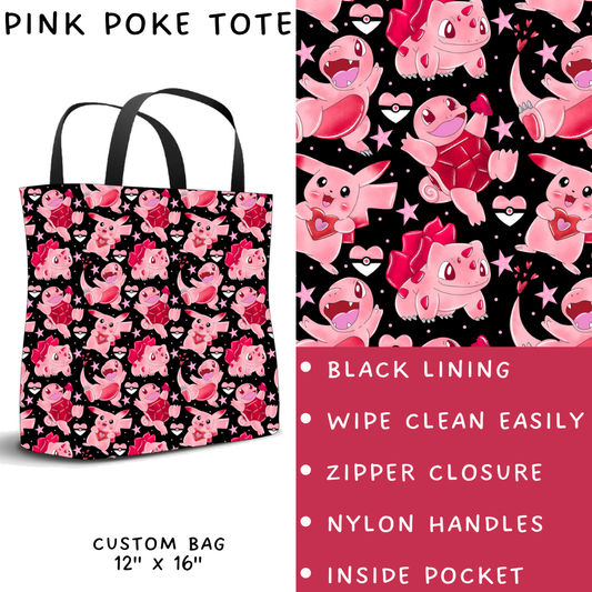 Batch #253 - Valentine Characters - Closes 12/13 - ETA mid/late Jan - Pink Poke Tote