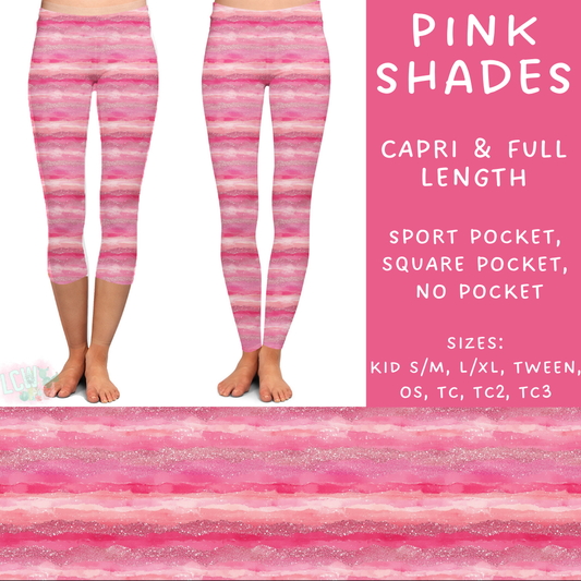 Batch #252 - Valentines Day - Closes 12/11 - ETA late Jan - Pink Shades Full and Capri Length Leggings