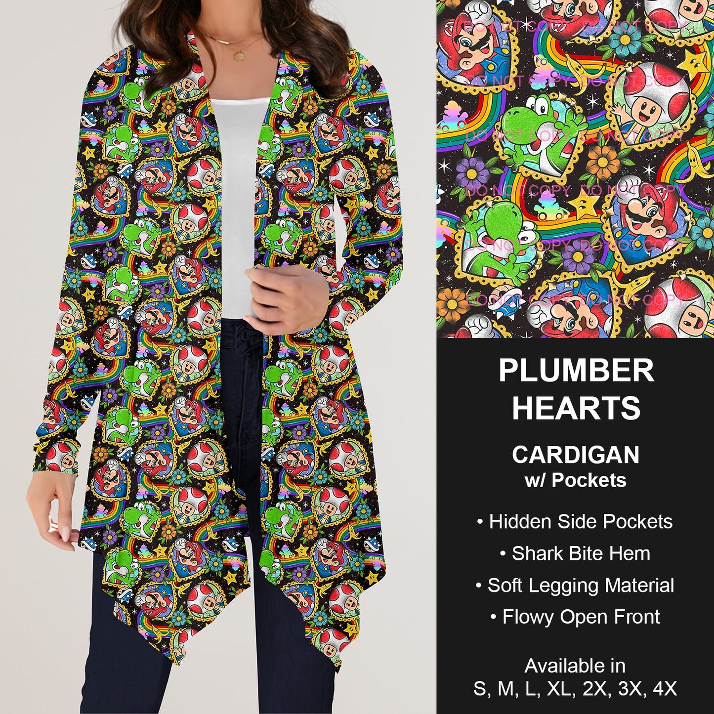 B197 Preorder - Plumber Hearts Cardigan w/ Pockets (Closes 12/01. ETA: late Jan.)