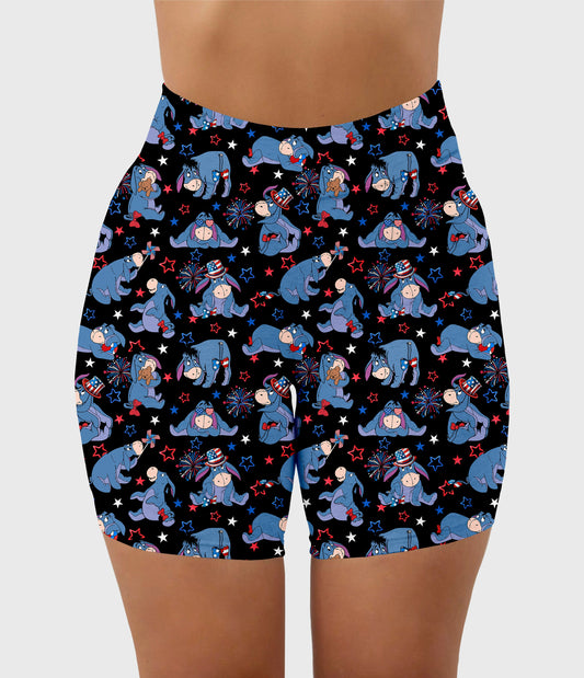 RTS - Patriotic Donkey Biker Shorts