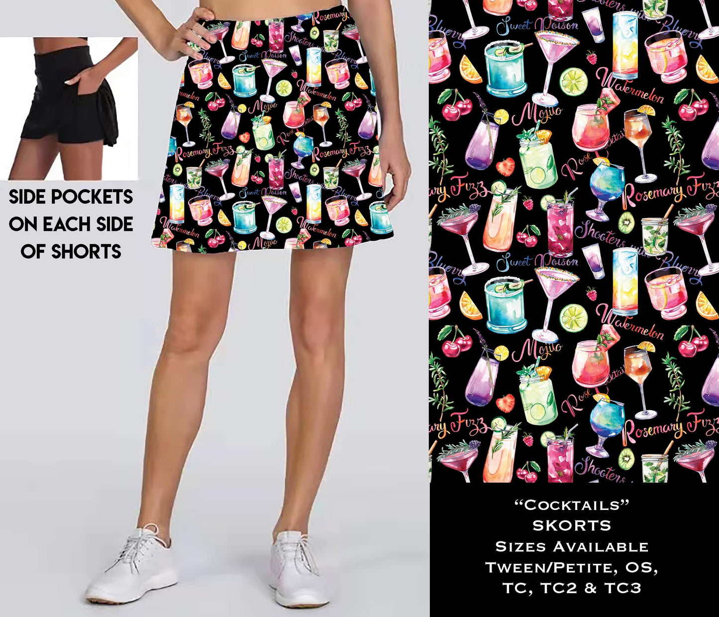 Cocktails Skort with Pockets