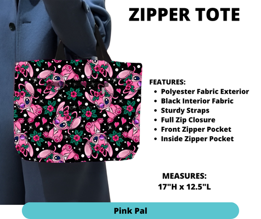 Preorder! Closes 12/4. ETA Feb. Pink Pal Zipper Tote