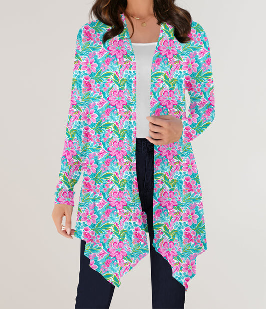 RTS - Pink Flowers Cardigan w/ Pockets