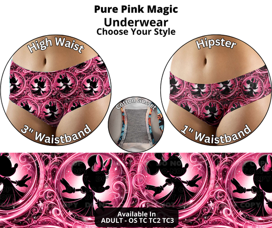 Preorder! Closes 12/12. ETA Feb. Pure Pink Magic Hipster & High Waist Underwear