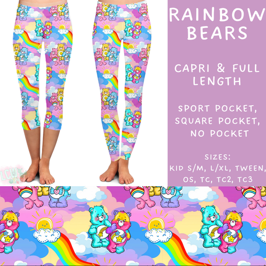 Batch #247 - Cool Characters 6 - Closes 12/2 - ETA late Jan - Rainbow Bears Full and Capri Length Leggings