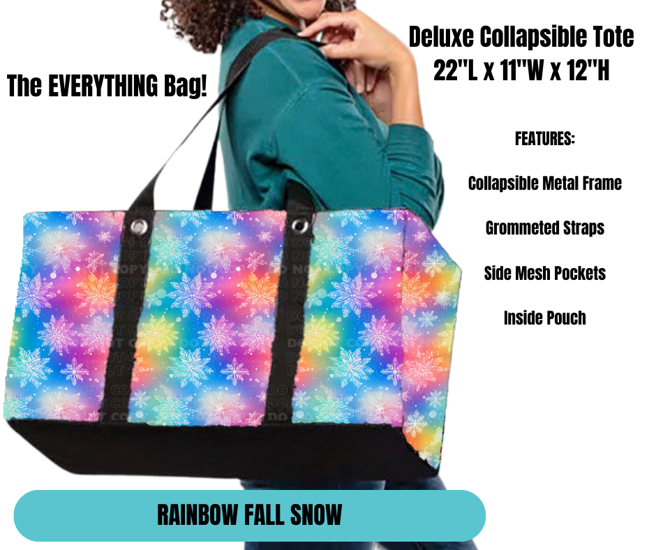 Rainbow Fall Snow Collapsible Tote