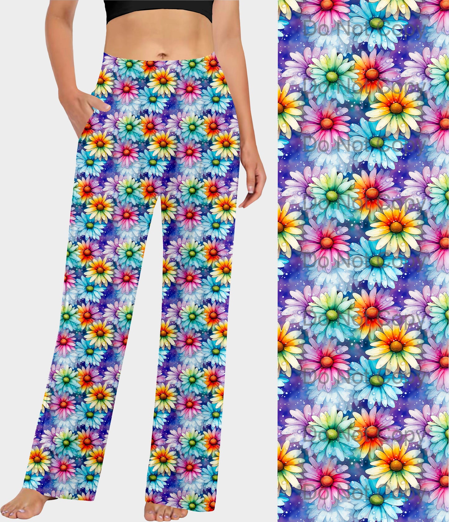 RTS - Rainbow Daisies Lounge Pants