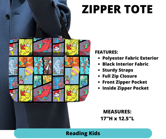 Reading Kids Zipper Tote