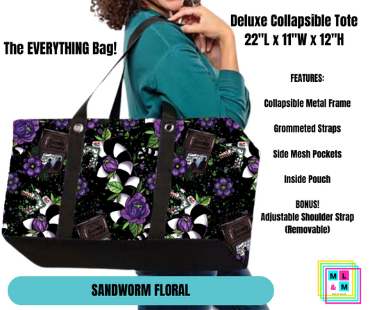 Sandworm Floral Collapsible Tote