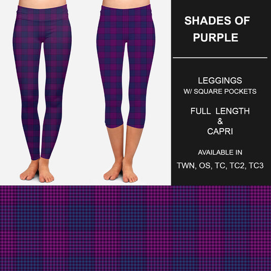 RTS - Purple Plaid Leggings w/ Pockets