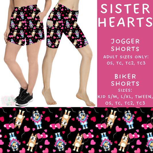 Batch #253 - Valentine Characters - Closes 12/13 - ETA mid/late Jan - Sister Hearts Biker & Jogger Shorts