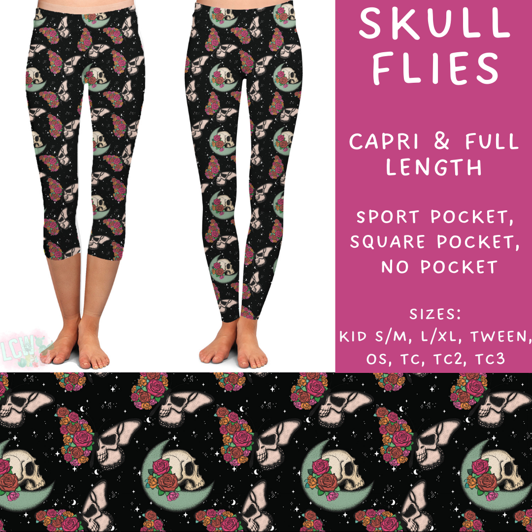 Batch #249 - October Request Run - Closes 12/6 - ETA late Jan - Skull Flies Full and Capri Length Leggings