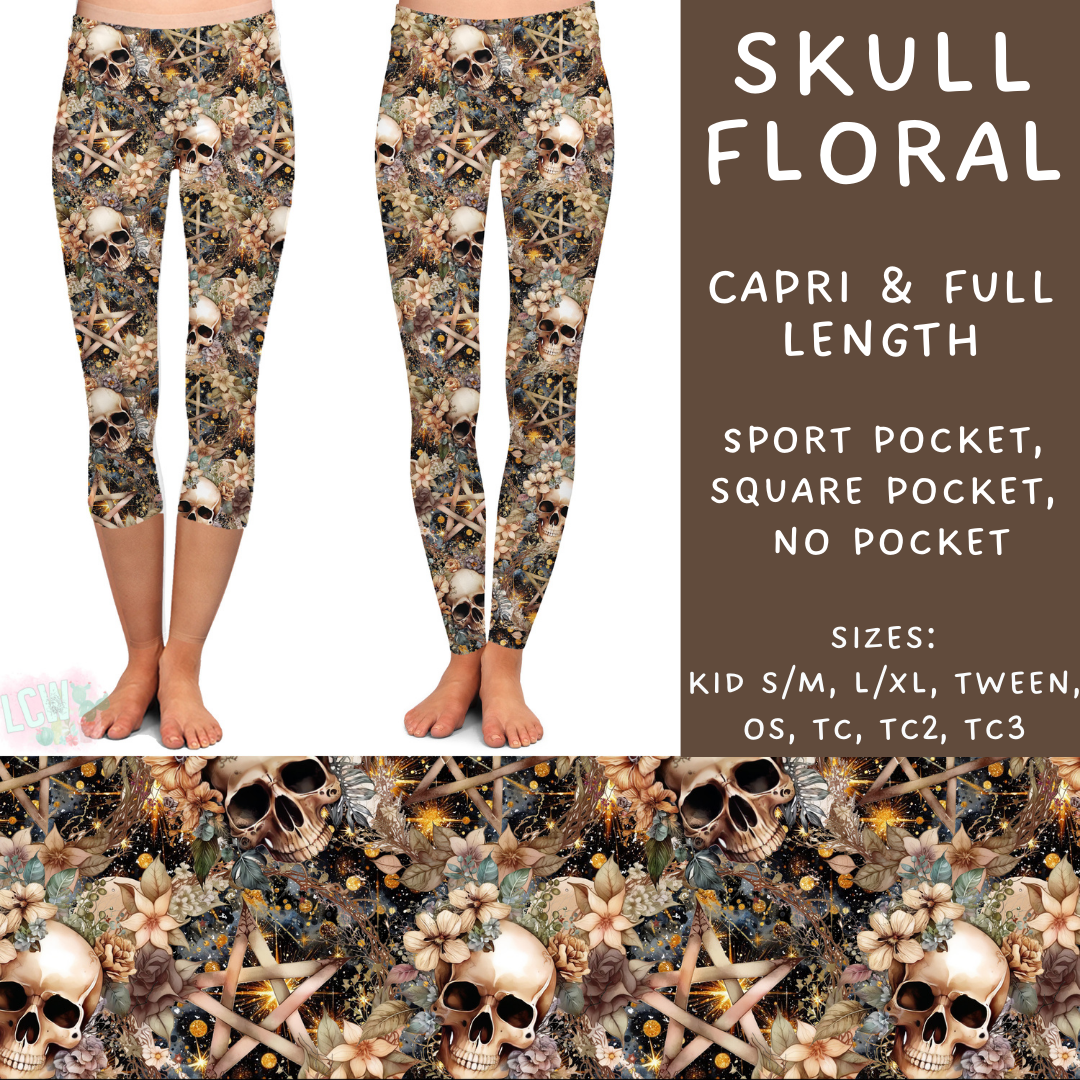 Batch #249 - October Request Run - Closes 12/6 - ETA late Jan - Skull Floral Full and Capri Length Leggings