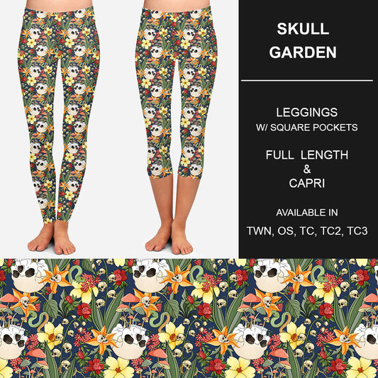 RTS - Skull Garden Leggings w/ Pockets