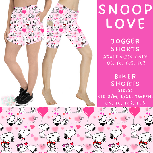 Batch #253 - Valentine Characters - Closes 12/13 - ETA mid/late Jan - Snoop Love Biker & Jogger Shorts