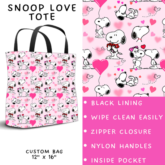 Batch #253 - Valentine Characters - Closes 12/13 - ETA mid/late Jan - Snoop Love Tote