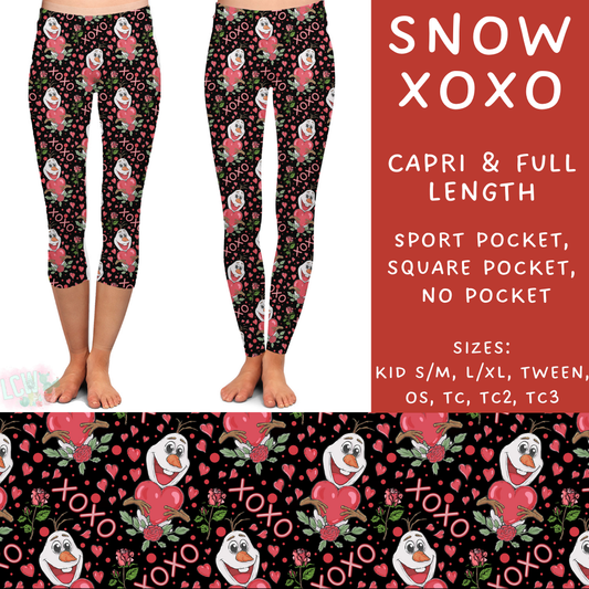 Batch #250 - Magical Valentine - Closes 12/9 - ETA late Jan - Snow XOXO Full and Capri Length Leggings