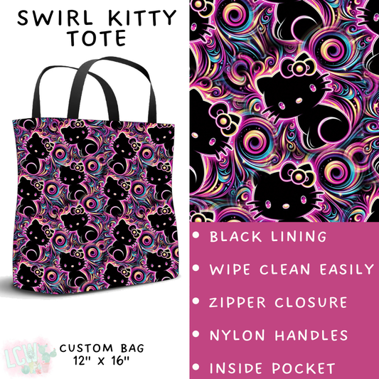 Batch #249 - October Request Run - Closes 12/6 - ETA late Jan - Swirl Kitty Tote