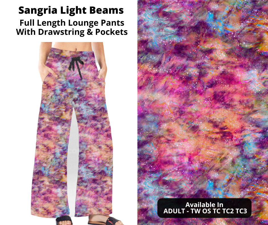 Preorder! Closes 12/2. ETA Feb. Sangria Light Beams Full Length Lounge Pants