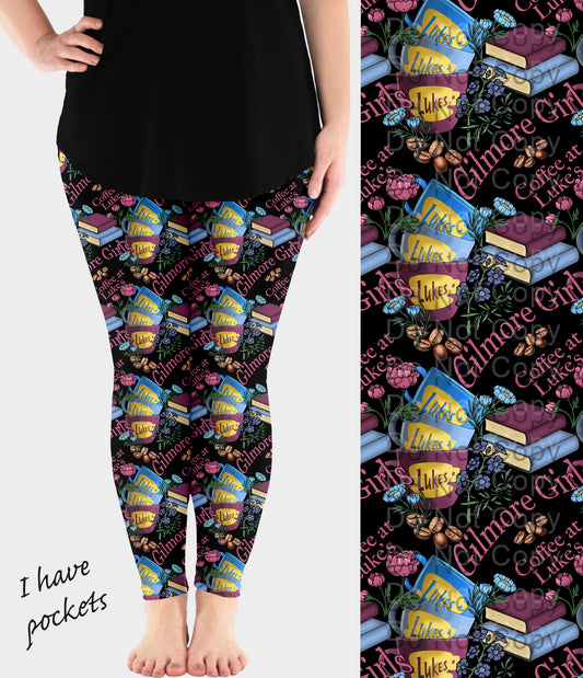 RTS - Small Town Coffee Leggings w/ Pockets