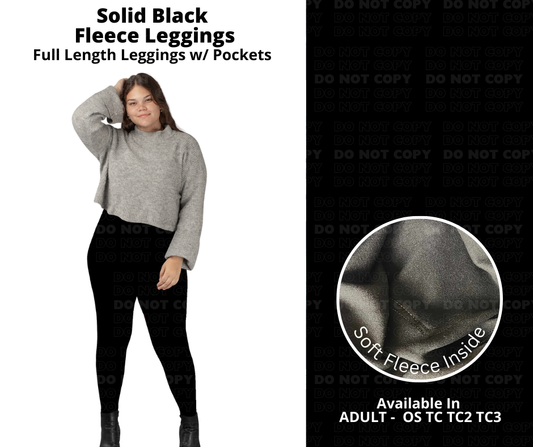 Solid Black Fleece Leggings