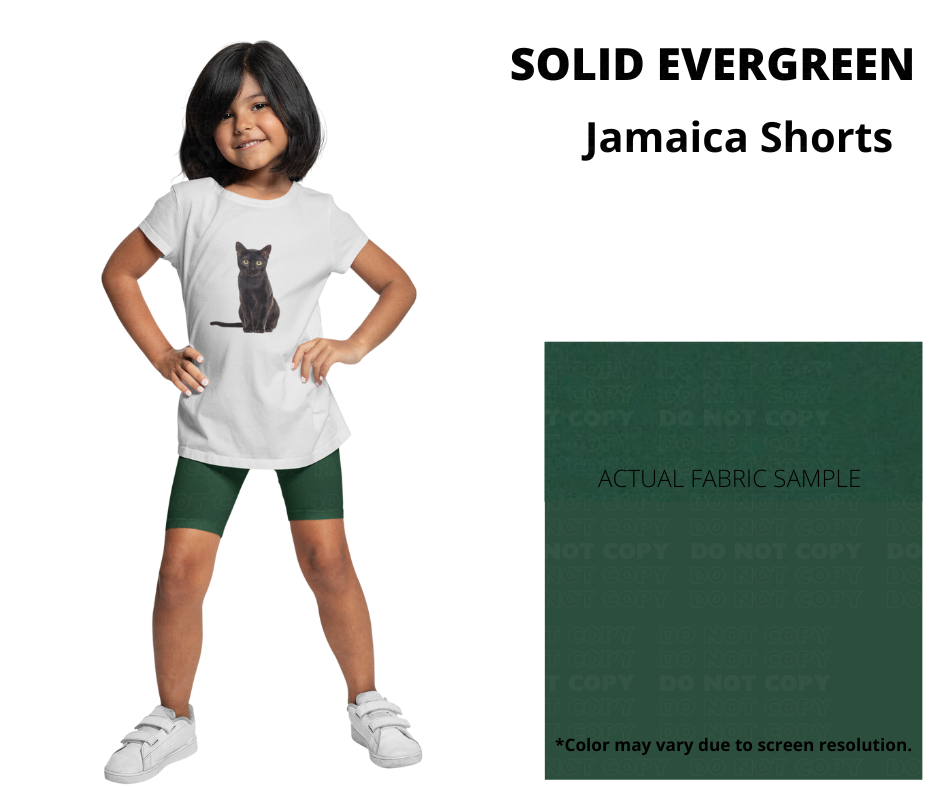 Solid Evergreen 9" Shorts w/ Pockets