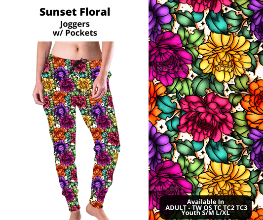 Preorder! Closes 12/2. ETA Feb. Sunset Floral Joggers