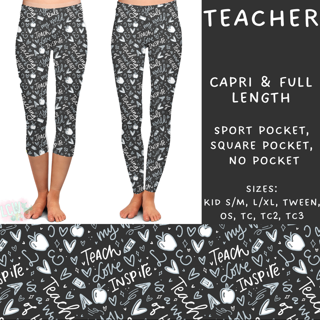 Batch #248 - Careers Collection - Closes 12/4 - ETA late Jan - Teacher Full and Capri Length Leggings