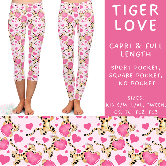 Batch #250 - Magical Valentine - Closes 12/9 - ETA late Jan - Tiger Love Full and Capri Length Leggings