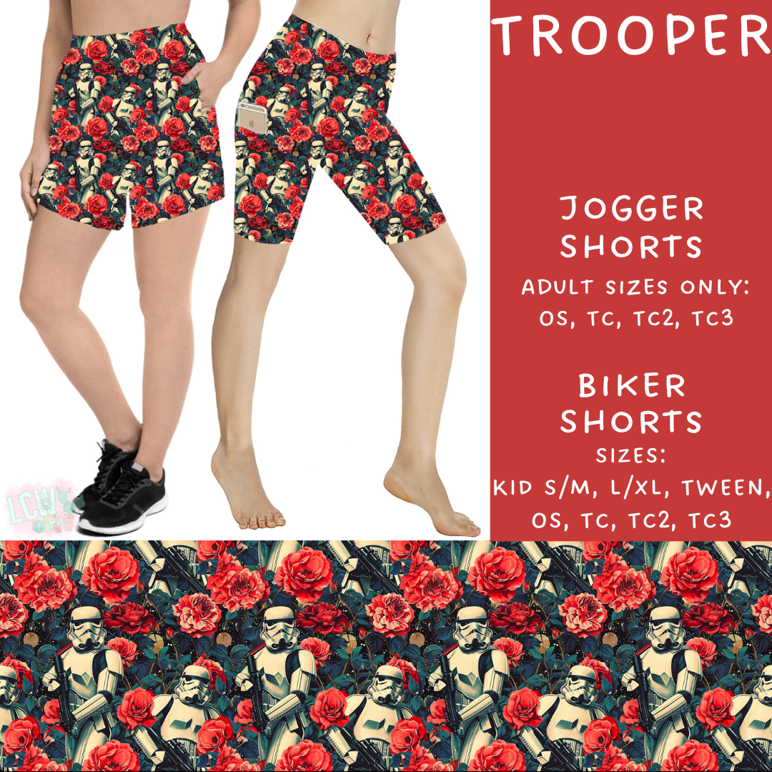 Batch #253 - Valentine Characters - Closes 12/13 - ETA mid/late Jan - Trooper Biker & Jogger Shorts