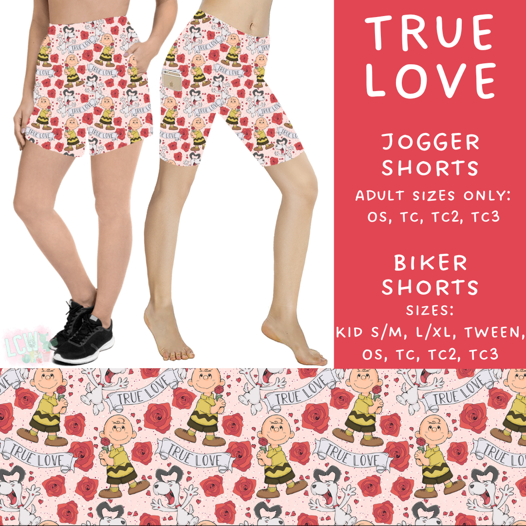 Batch #253 - Valentine Characters - Closes 12/13 - ETA mid/late Jan - True Love Biker & Jogger Shorts