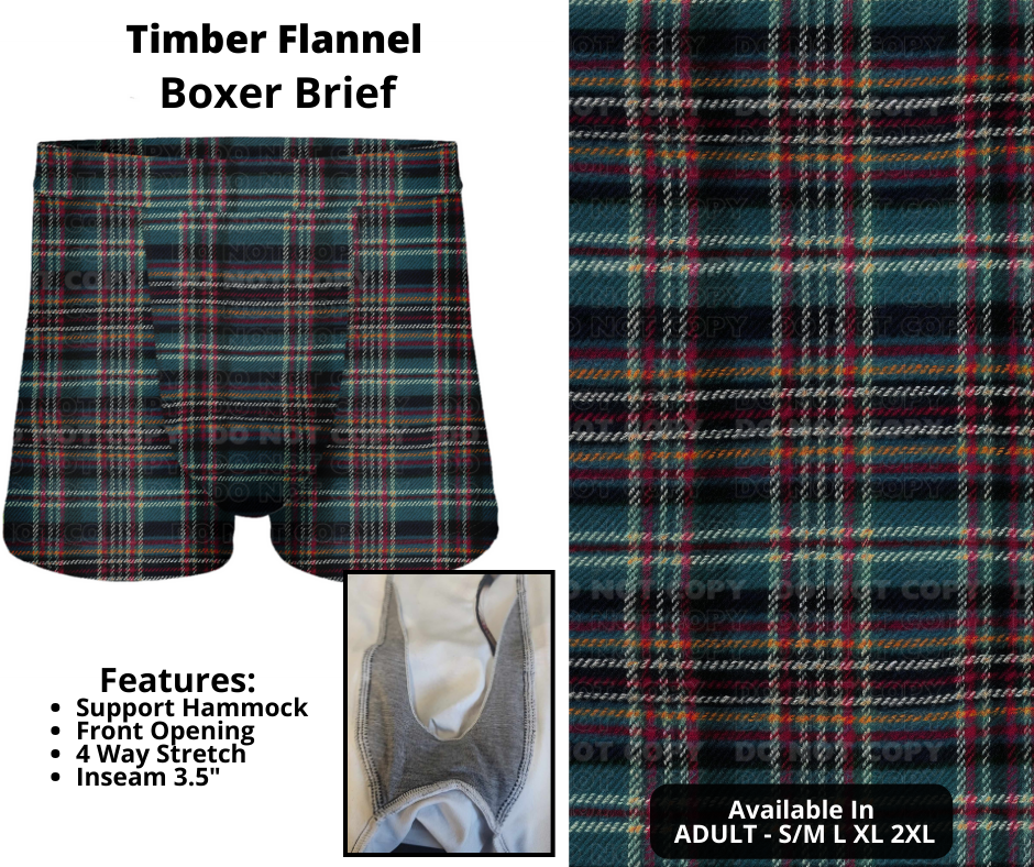 Preorder! Closes 12/12. ETA Feb. Timber Flannel Boxer Briefs