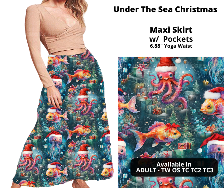 Under The Sea Christmas Maxi Skirt